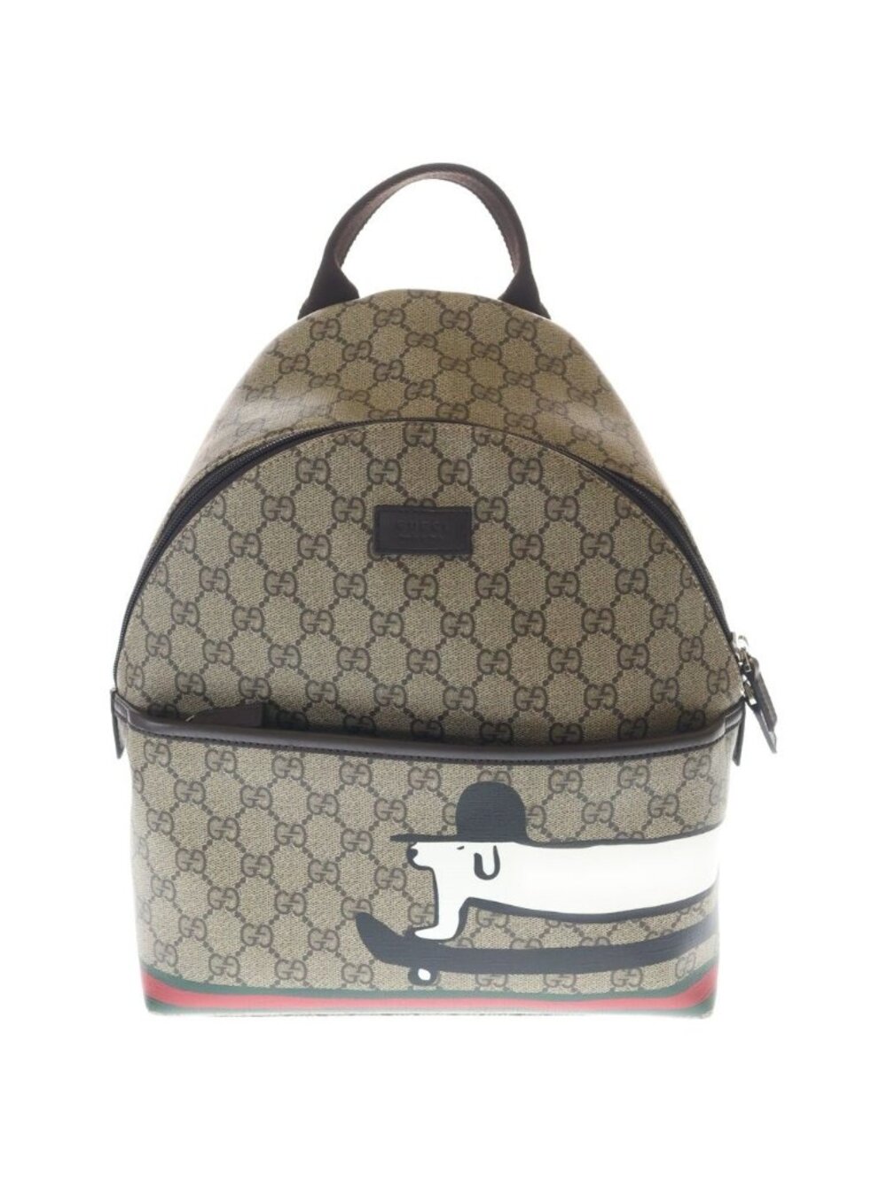 Gucci GG Supreme Children's Dog Leather Backpack Beige